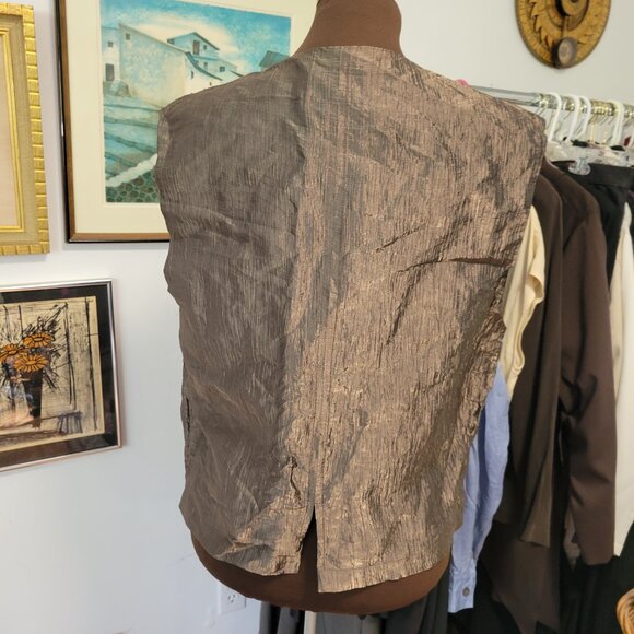 Susan Kirscher Designer Copper Metallic Vest Size Large - Picture 5 of 7